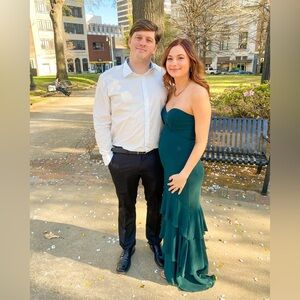 Strapless Dark Green Dresss